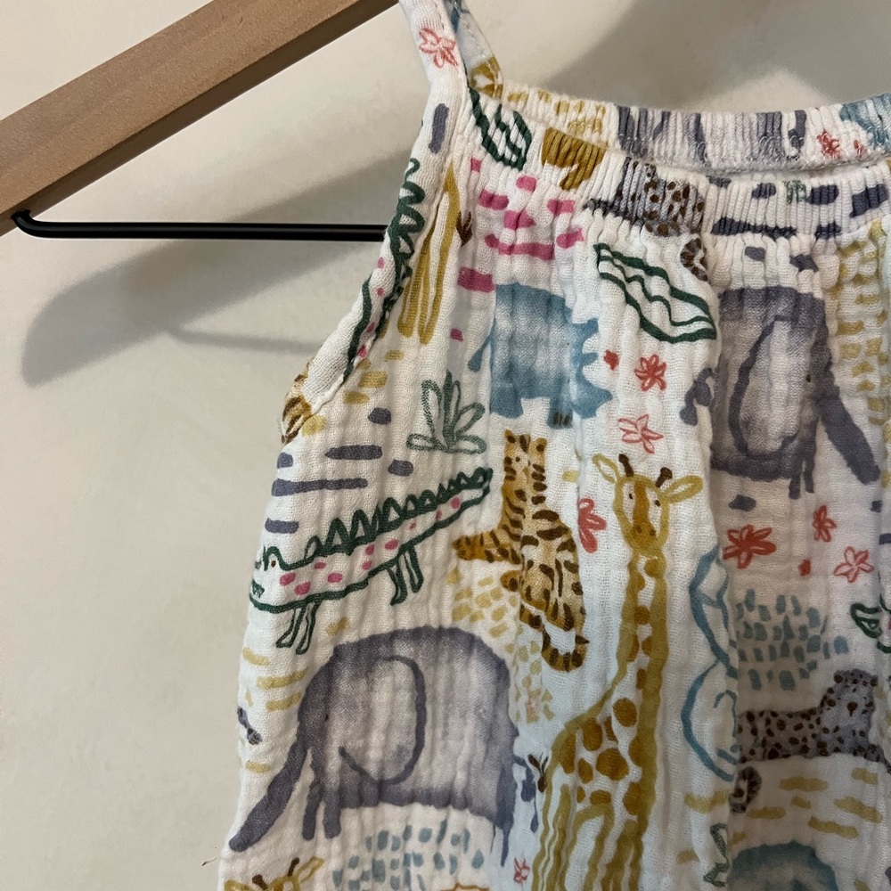 Mud Pie Sleeveless Romper Safari Print